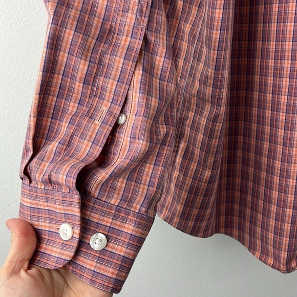 Duluth Trading Co Red Plaid Relaxed Fit Button Up Shirt Mens Size L - Picture 11 of 13